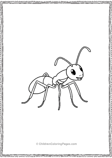 An Outline Of An Ant With Slightly Bent Antennae Free PDF Printable