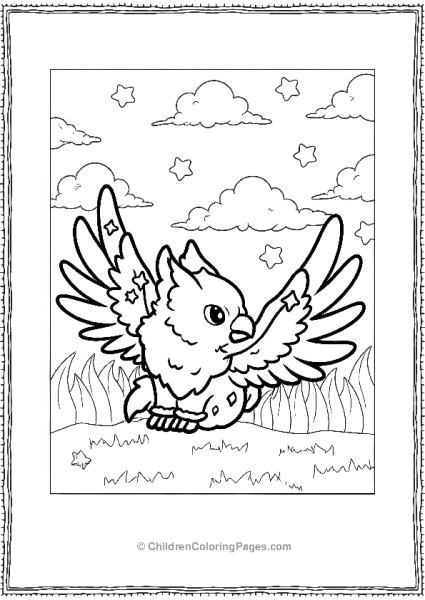 Baby Griffin Spreading It S Wings Free PDF Printable