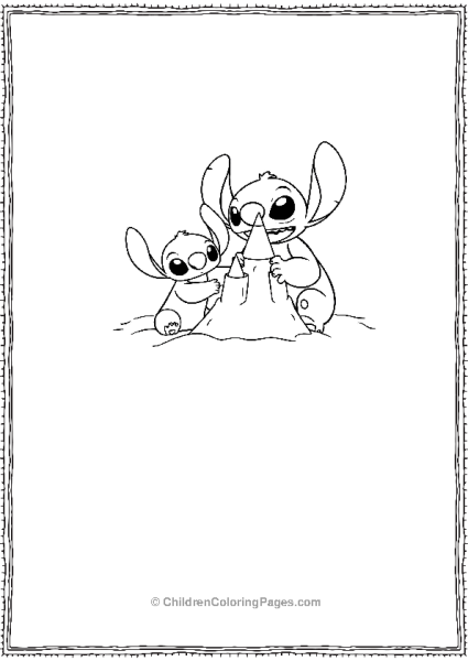 Baby Stich With His Father Free PDF Printable