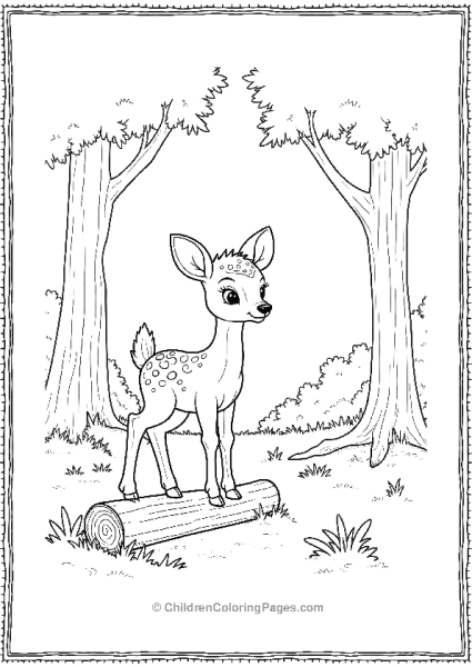 Bambi Among Fallen Logs In A Shaded Quiet Part Free PDF Printable