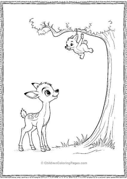 Bambi Looking Determined As He Helps Thumper Free PDF Printable