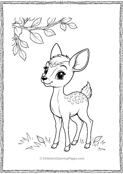 Bambi Looking Surprised As A Gentle Breeze Rustles Free PDF Printable