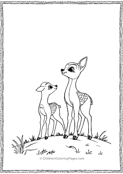 Bambi Looking Up With Admiration At The Great Prairie Free PDF Printable