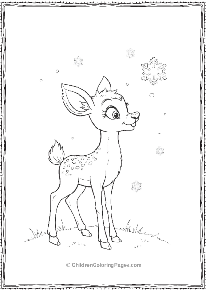 Bambi Observing The First Snowflakes Of Winter Free PDF Printable