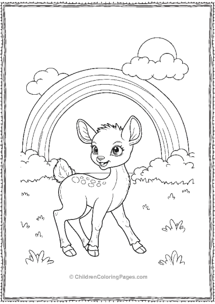 Bambi Sliding Down A Rainbow That Arches Across The Sky Free PDF Printable