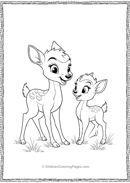 Bambi Smiling Joyfully Playing With Thumper Free PDF Printable