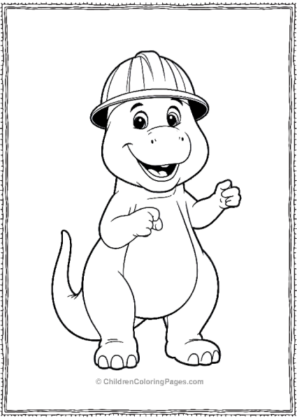 Barney As A Construction Worker Wearing A Hard Hat Free PDF Printable