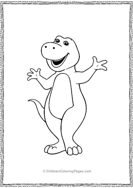 Barney As A Dancer In A Dance Pose Minimalist Detail Free PDF Printable