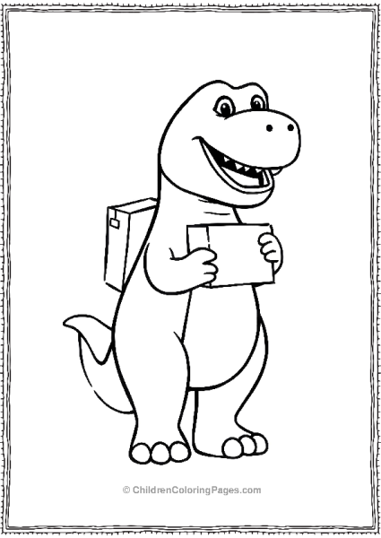 Barney As A Delivery Person With A Package Free PDF Printable