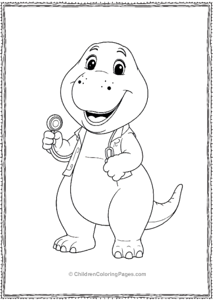 Barney As A Doctor Holding A Stethoscope Minimalist Free PDF Printable