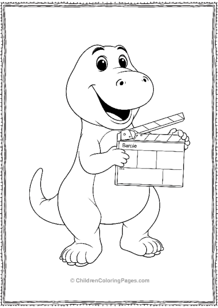 Barney As A Movie Director Holding A Clapperboard Free PDF Printable