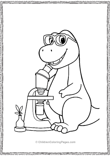 Barney As A Scientist Looking Through A Microscope Free PDF Printable