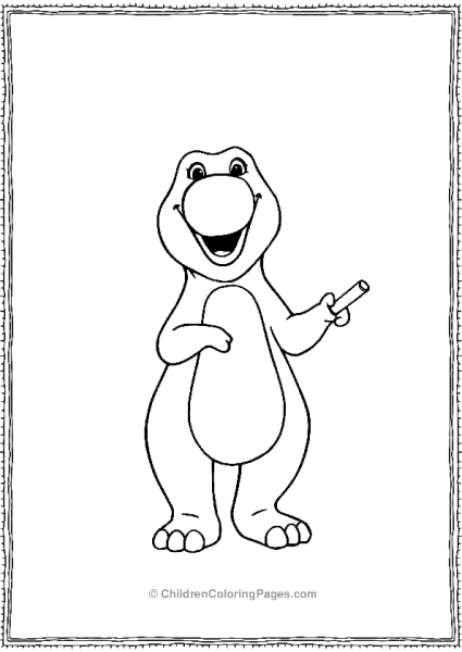 Barney As A Teacher Holding A Chalkboard Pointer Free PDF Printable