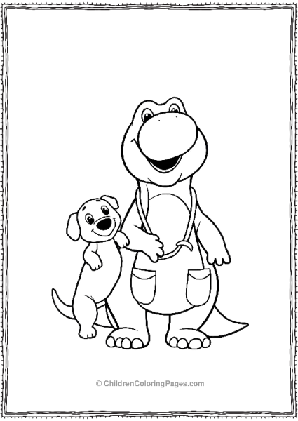 Barney As A Veterinarian With A Puppy Minimalist Design Free PDF Printable