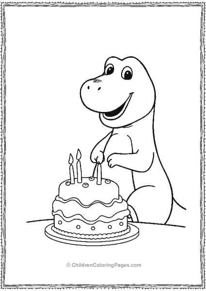 Barney Decorating A Small Cake With Minimalist Details Free PDF Printable