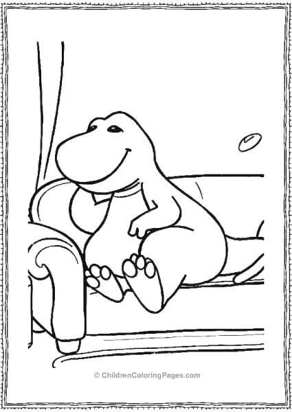 Barney Napping On A Cozy Couch With Minimalist Details Free PDF Printable