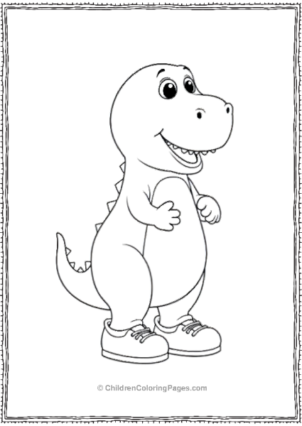 Barney Putting On His Shoes Minimalist Details Free PDF Printable