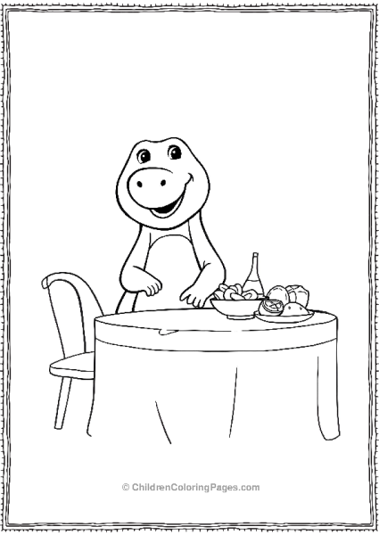 Barney Setting The Table For A Minimalist Meal Free PDF Printable