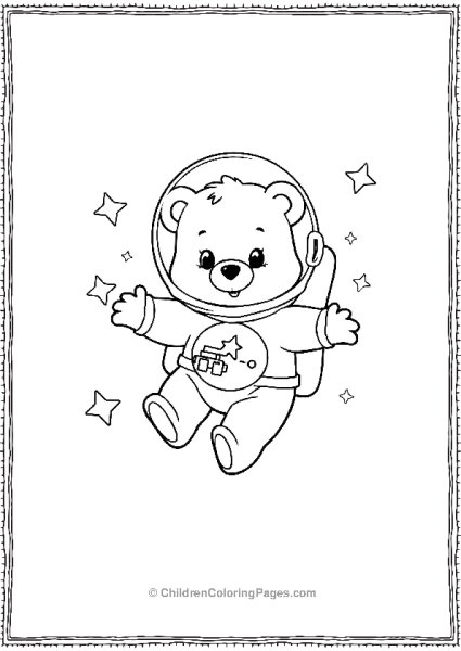 Bear Astronaut In Space Free PDF Printable