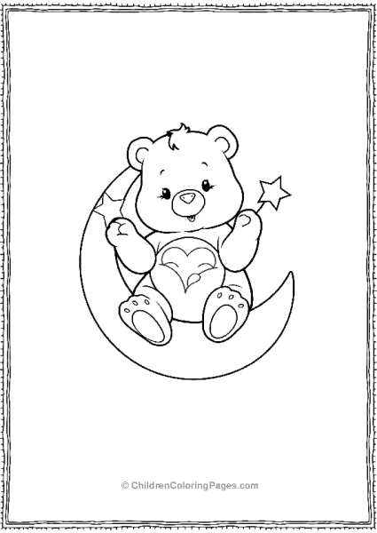 Bear On The Moon With A Star Free PDF Printable