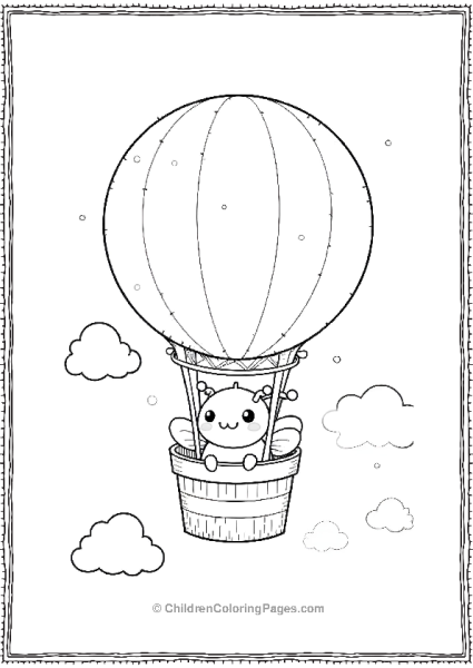 Bee Flying In A Hot Air Balloon Free PDF Printable