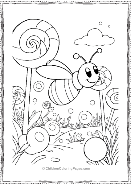 Bee Flying In Candyland Free PDF Printable