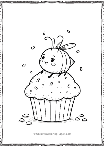 Bee On A Cupcake Free PDF Printable