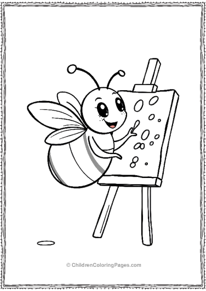 Bee Painting On Easel Free PDF Printable