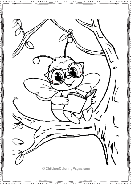 Bee Reading In A Tree Free PDF Printable