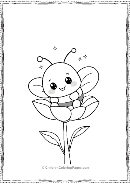 Bee Sitting Inside A Flower Smiling Free PDF Printable