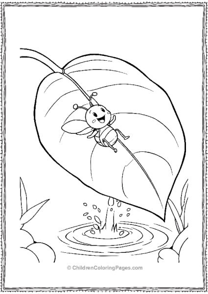 Bee Sliding Down Leaf Into Water Free PDF Printable