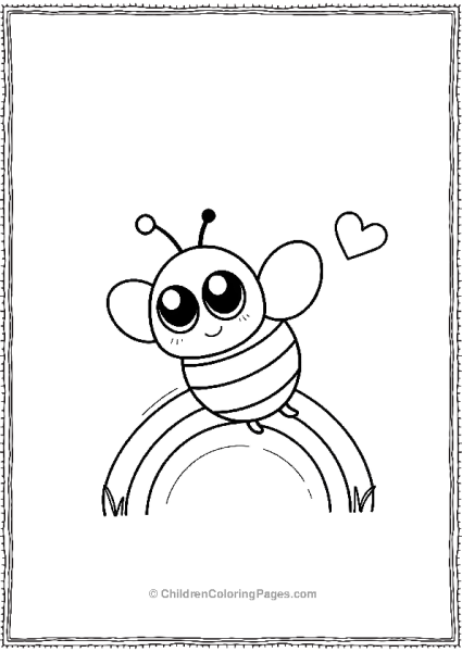 Bee With Big Eyes And Heart Free PDF Printable