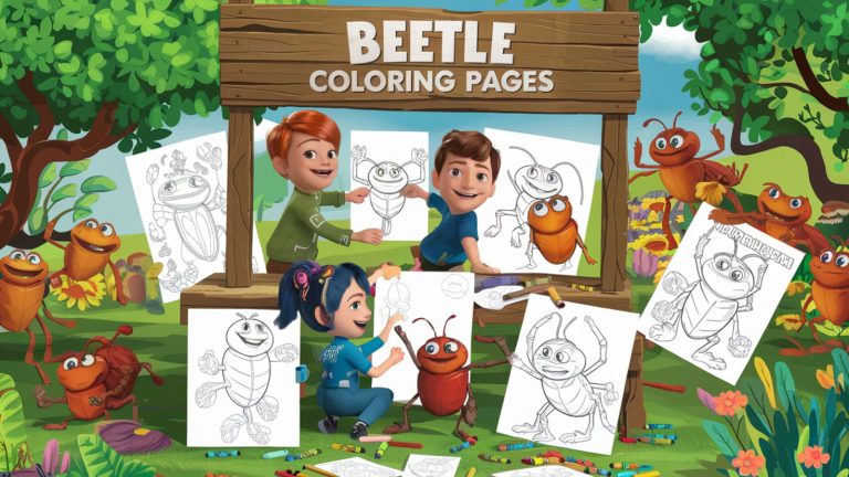 Beetle Coloring Pages