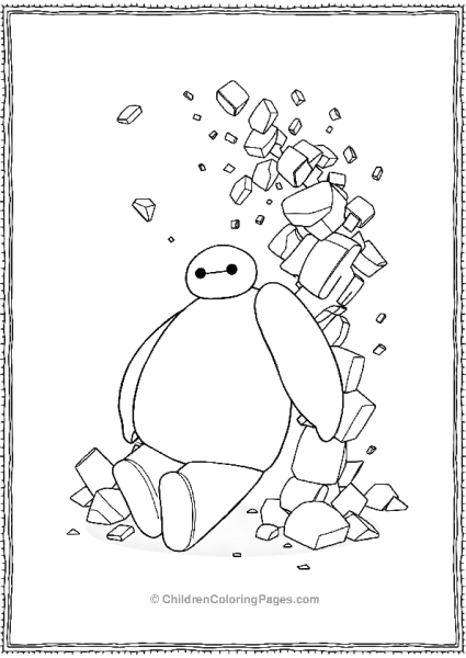 Big Hero 6 Baymax Protecting Hiro From Falling Debris Free PDF Printable