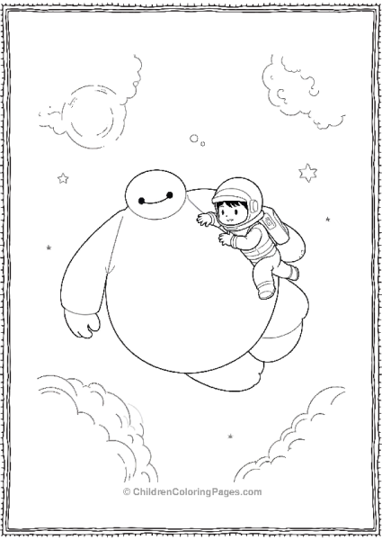 Big Hero 6 Flying In Space Free PDF Printable