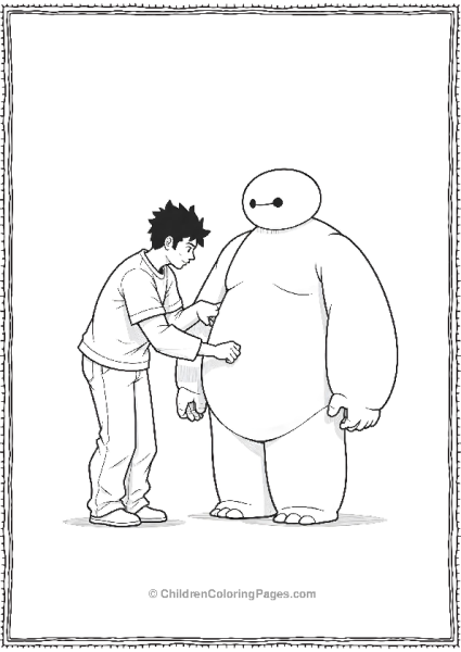 Big Hero 6 Hiro Checking Baymaxs Armor Free PDF Printable