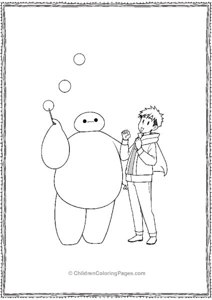 Big Hero 6 Juggling With Hiro Cheering Him On Free PDF Printable