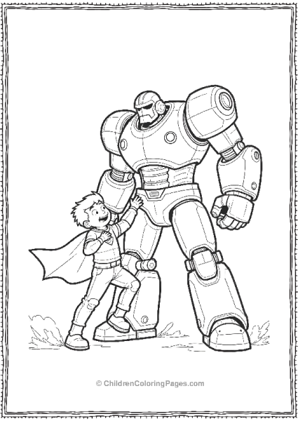 Big Hero 6 Robot And Boy In Cape Free PDF Printable