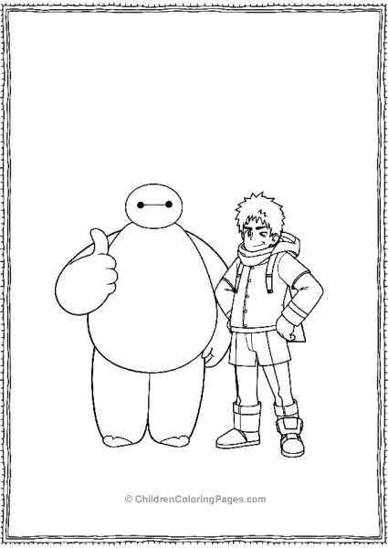 Big Hero 6 Thumbs Up And Hiro Standing Confidently Free PDF Printable