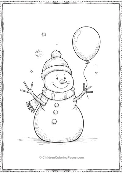 Big-Smiling-Snowman-Balloon Free PDF Printable