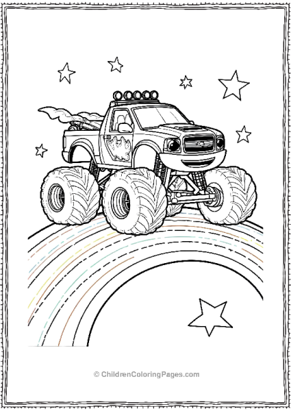 Blaze Driving On A Rainbow 1 Free PDF Printable