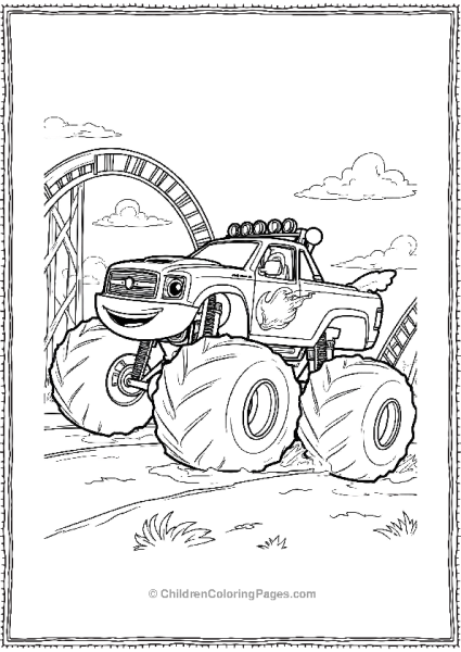 Blaze Driving On Rollercoaster Track Free PDF Printable