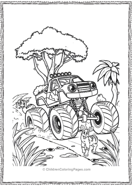 Blaze Driving Through Jungle Free PDF Printable