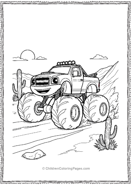 Blaze In Desert With Cacti Free PDF Printable