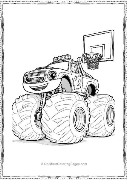 Blaze Playing Basketball Free PDF Printable