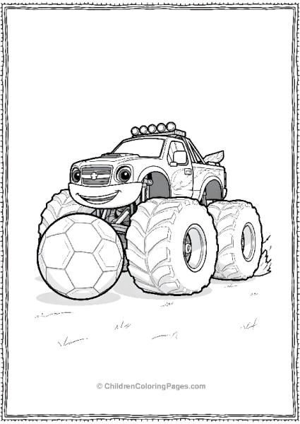 Blaze Playing Soccer Free PDF Printable