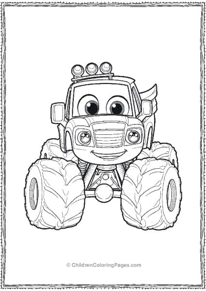 Blaze With Big Eyes And Tires Free PDF Printable