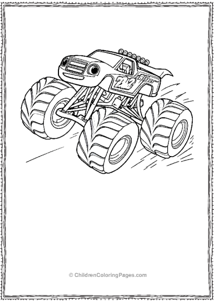 Blaze With Big Wheels And A Smiling Face Free PDF Printable