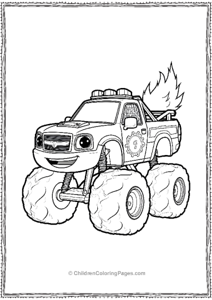 Blaze With Fire Engine Design Free PDF Printable