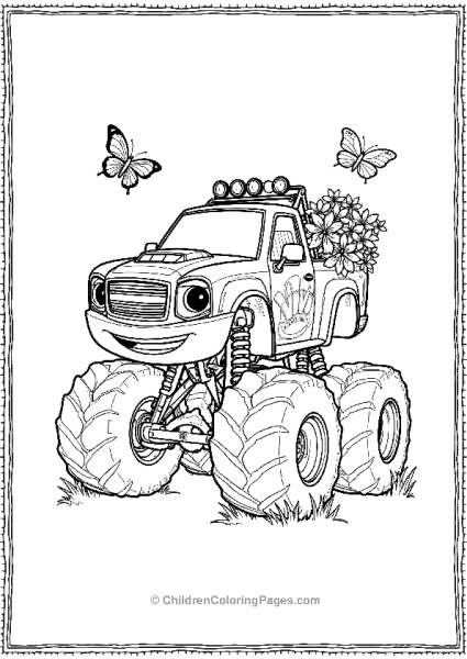 Blaze With Flowers And Butterflies Free PDF Printable